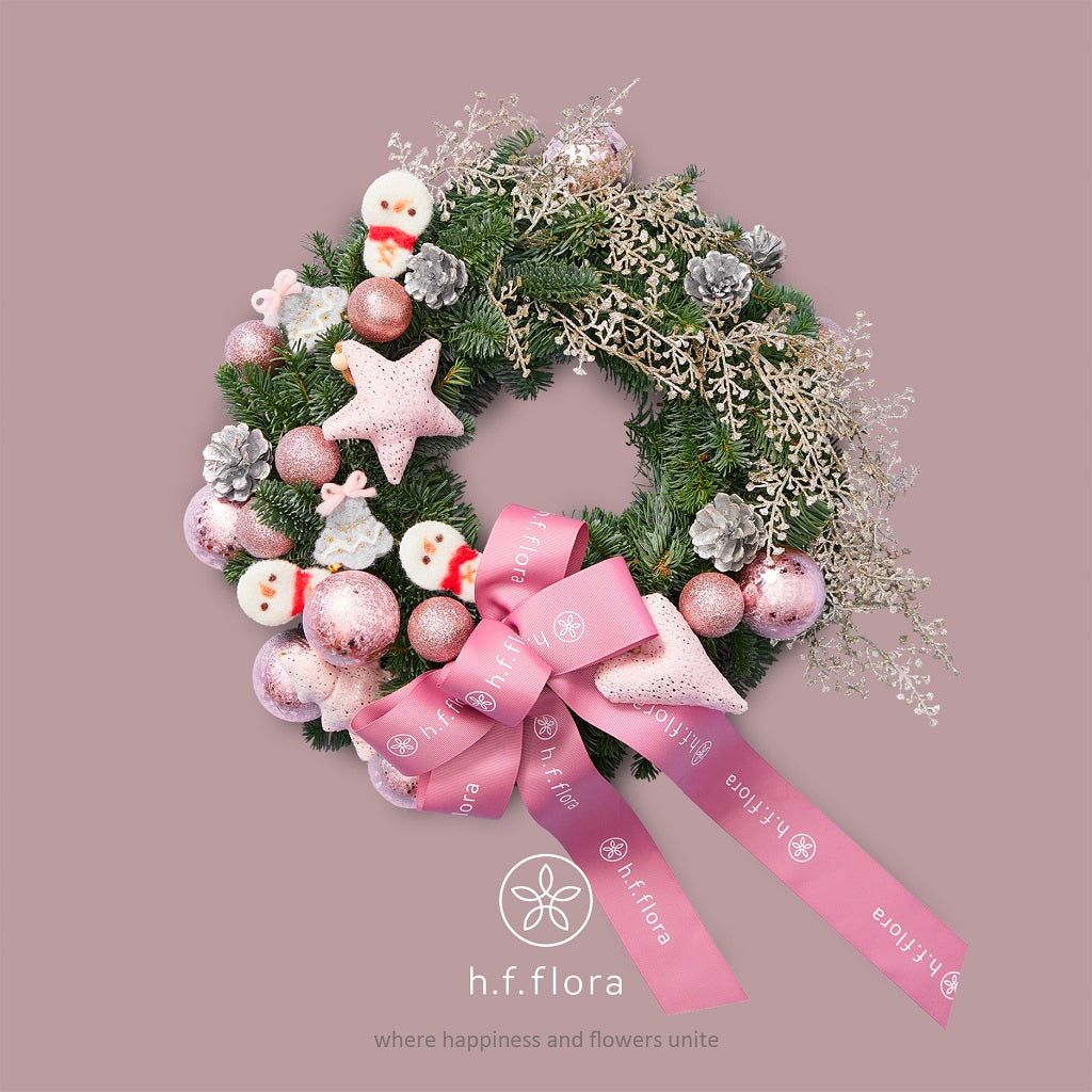 Christmas wreath - pinky marshmallow
