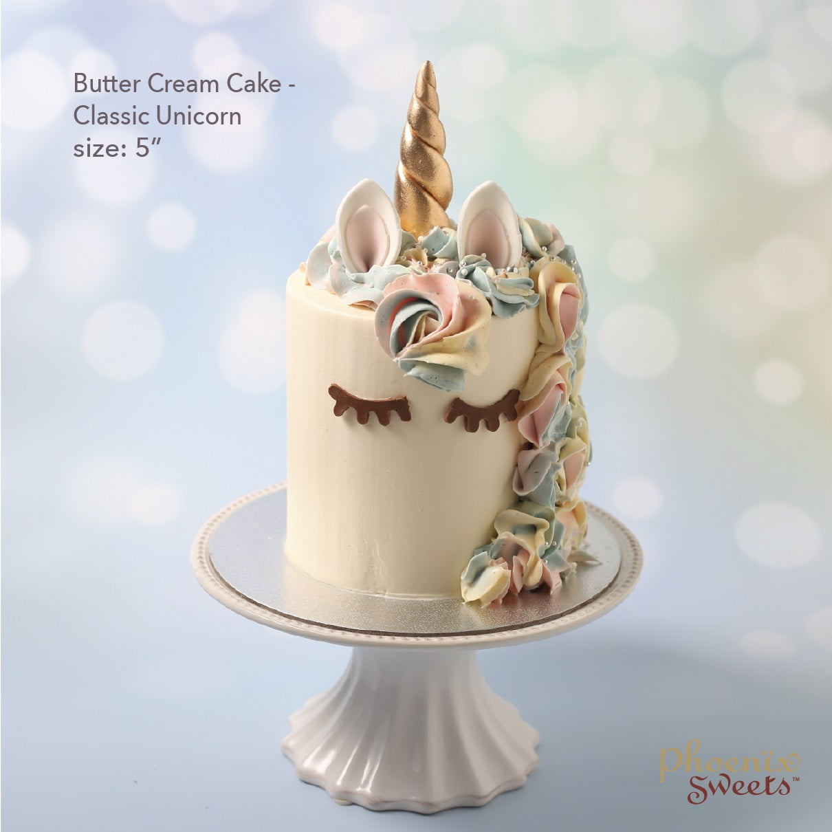 Butter Crean Cake - Classic Unicorn Bouquet & cake combo $2380