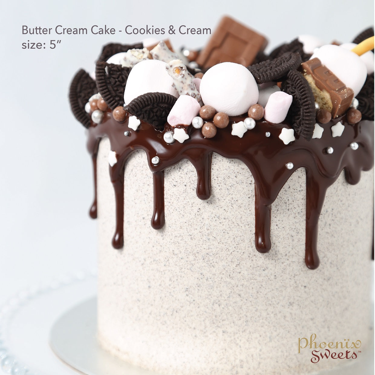 Butter crean cake - cookies & cream, Bouquet & cake combo $2380