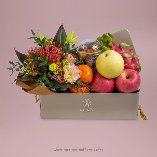 Autumn breeze flower & fruit basket