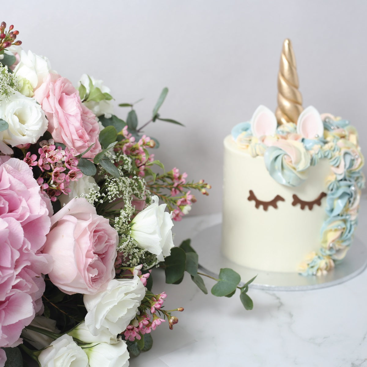 [h.f.flora x Phoenix Sweets] Bouquet & cake combo