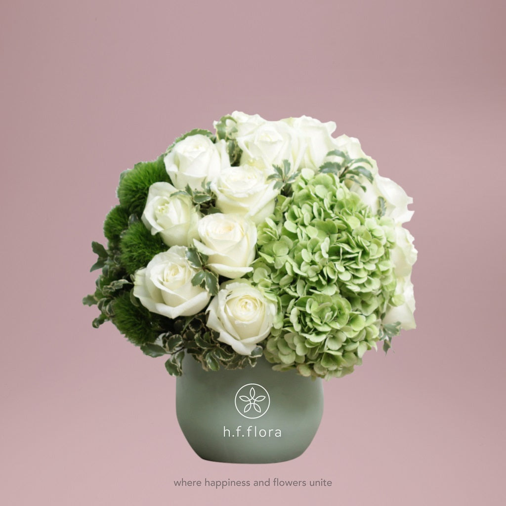 Exuberant green flower vase