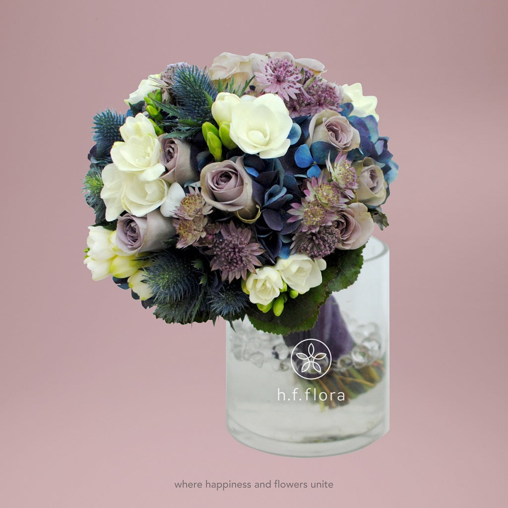 Hydrangea and  rose bridal bouquet